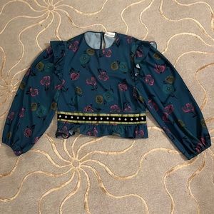 🆕 Red Valentino | Floral Blue Blouse Size 38
